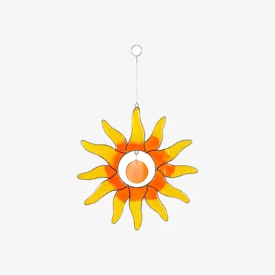The Range Orange Sun Suncatcher - Ethically Sourced Sun-Shaped Window Decor - Orange