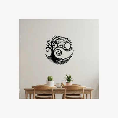 The Range METAL WALL ART -- TREE OF LIFE 75X75 CM - TEXTURE BLACK - Black