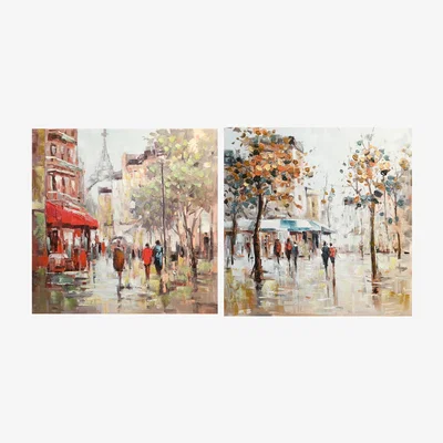 The Range Hand Painted Picturesque Paris Canvas - Natural