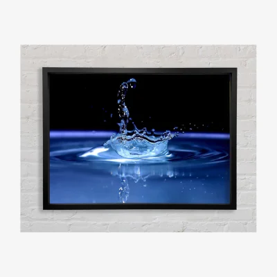 The Range Water Splash Delight Blue Framed Print Abstract Prints - Black