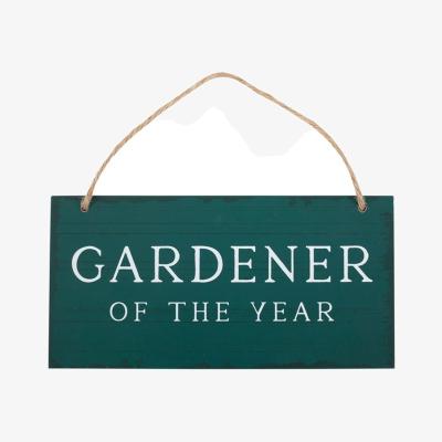 The Range Gardener Of The Year Hanging Sign For Special Occasions - Green