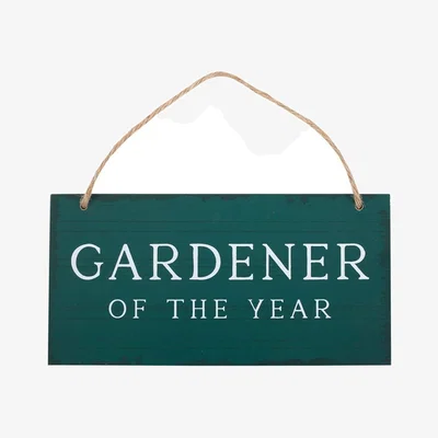 The Range Gardener Of The Year Hanging Sign For Special Occasions - Green