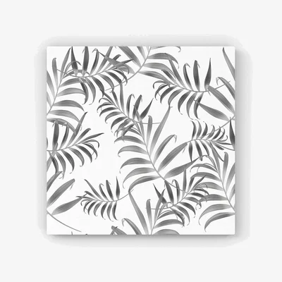 The Range Hawaiian Style Palm Leaves Canvas Print - Grey / 101.6cm