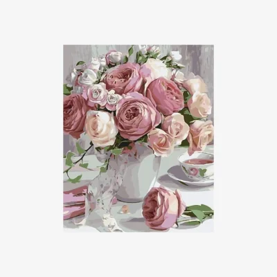 The Range Roses with Teacup Diamond Painting Kit - Multi