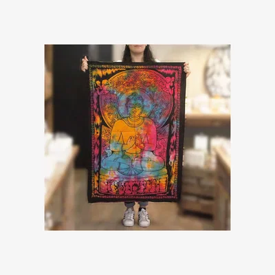 The Range Cotton Wall Art Peaceful Buddha MultiColor - Multicolor