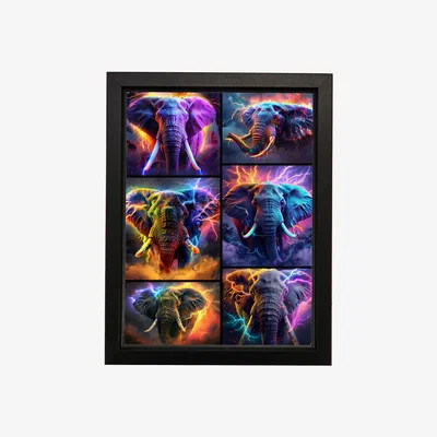 The Range Elephants Collage Metal Wall Art - Silver / 500g