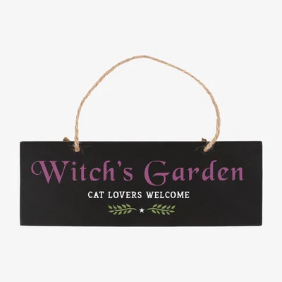 The Range Witch's Garden Hanging Sign - Black