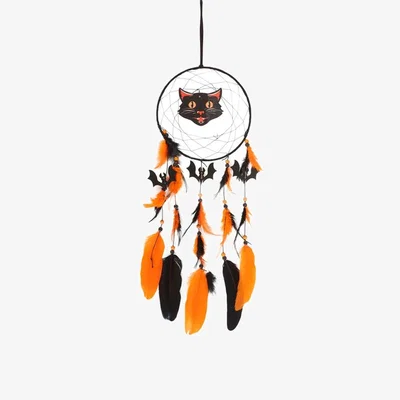 The Range Halloween Black Cat Dreamcatcher Decor - Black