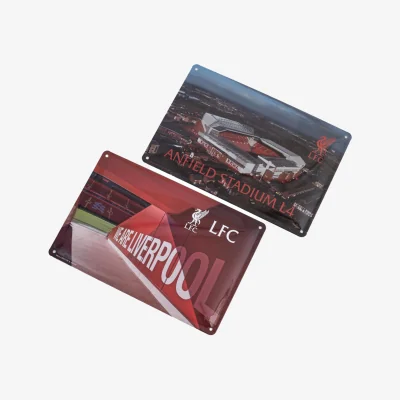 The Range Liverpool FC Metal Stadium Sign (Pack of 2) - Red Brown/White
