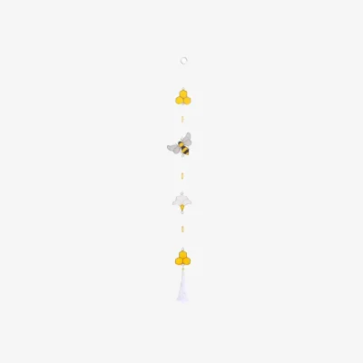 The Range Bee  Honeycomb Suncatchers - Outdoor Window  Garden Decor - Yellow