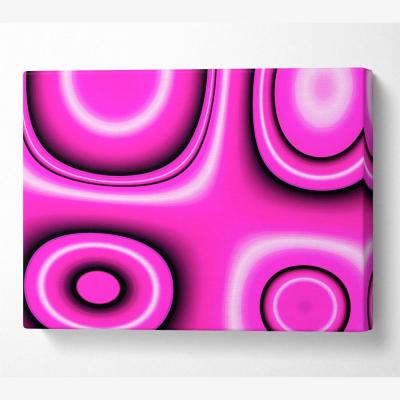 The Range Circles In Squares Pink Canvas Print Wall Art - Yellow / 66.04cm