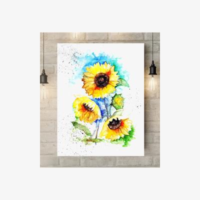 The Range Sunflowers Canvas Wall Art - Yellow / 46cm
