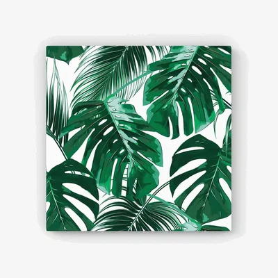 The Range Tropical Jungle Leaf Pattern HD Metal Print - Green / 56cm