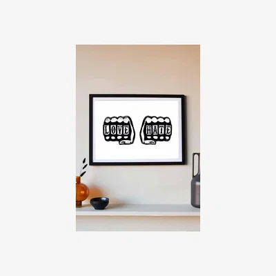 Rockett St George Love Hate Art Print - Available Framed Or Unframed