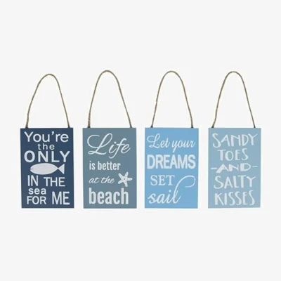 The Range Beach Quote Hanging Signs 4 Assorted 10 Pack - Multi
