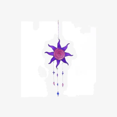 The Range Purple Suncatcher with Beads - Ethically Sourced Window Decor, Reflects Light - Purple