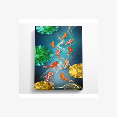 The Range Coloured Fish Canvas Print - Black / 101.6cm