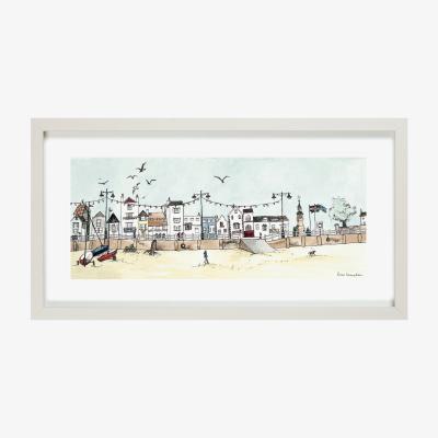 The Range Beach and Harbour Wall Framed Prints