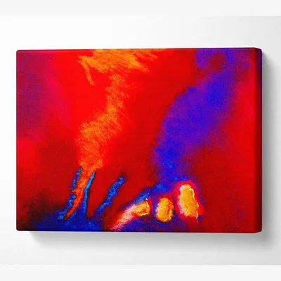 The Range Vibrant Blue Shock Wave Canvas Print Wall Art - Yellow / 66.04cm