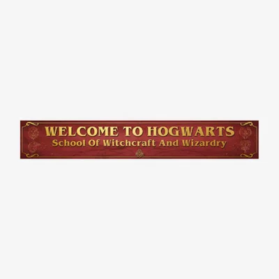 The Range Harry Potter Welcome to Hogwarts Wooden Sign - Red