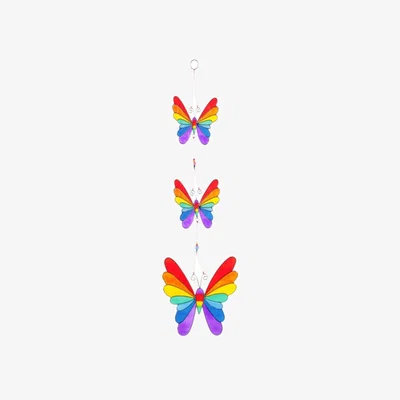 The Range Colorful String of 3 Butterflies Sun Catcher - Ethically Sourced Decor (54cm) - Multi