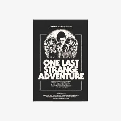 The Range Stranger Things 5 One Last Strange Adventure Poster - White/Dark Grey