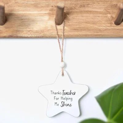 The Range Small Hanging Star Sentiment Sign - Thanks Teacher