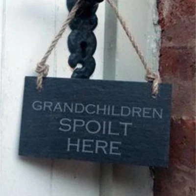 The Range Slate Hanging Sign Spoilt Grandchildren
