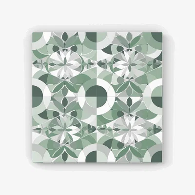 The Range Geometric Pastel Green Canvas Print - Green / 25.4cm