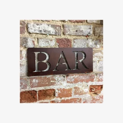 The Range Home Bar Sign , Garden Bar , Gift or Present For Him or Her, Unique Gift - Rusty