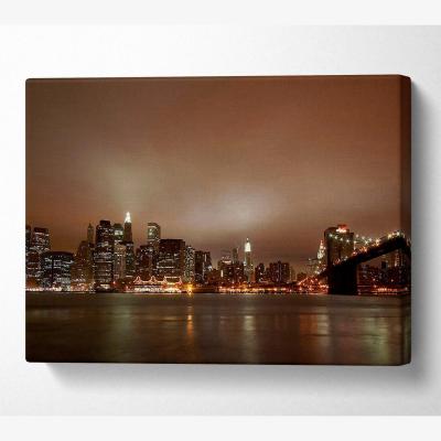 The Range Hong Kong Chocolate Glow Canvas Print Wall Art - Yellow / 81.28cm