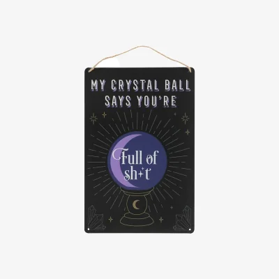 The Range Something Different My Crystal Ball Says... Metal Door Sign - Black/Purple