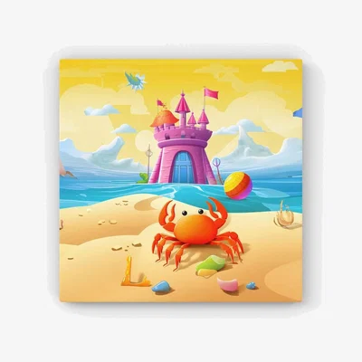 The Range Orange Crab On A Beach Holiday HD Metal Print - Yellow / 40cm