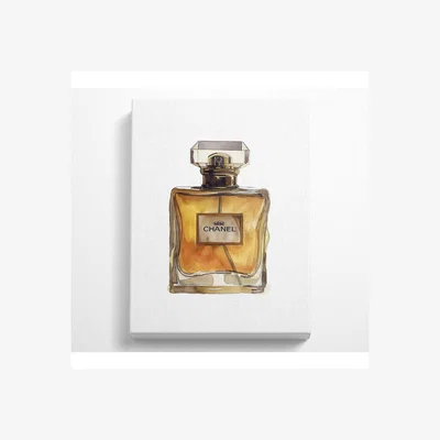 The Range Brown Chanel Bottle Canvas Print - Black / 50.8cm