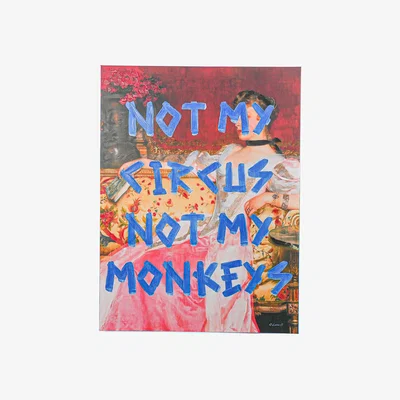 The Range Not My Circus Vintage Hand Painted Canvas - Red