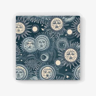 The Range Silver Blue Moon and Stars HD Metal Print - Blue / 56cm