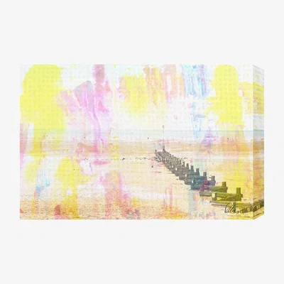 The Range Colourful Beach Graphic Art on Canvas - Yellow / 92cm