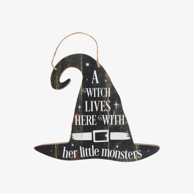 The Range 'A Witch Lives Here' Hanging Sign - Black