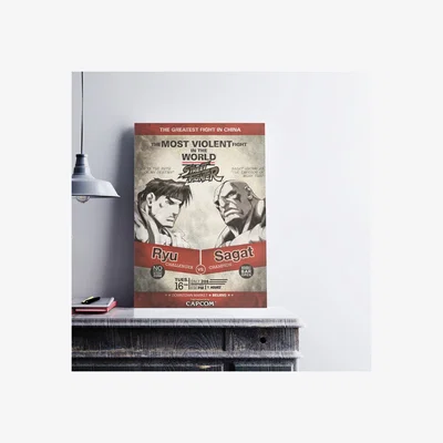 The Range Street Fighter Limited Edition Ryu vs Sagat A3 Art Print - Multi