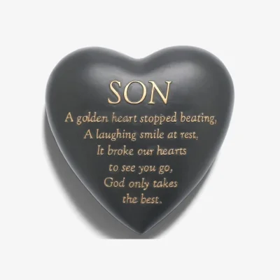 The Range Son Heart Shaped Graveside Plaque - Multicoloured