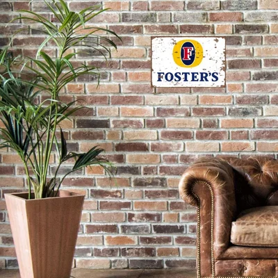 The Range Small Metal Sign Foster's Ice Cold - Yellow