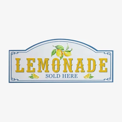 The Range Indoor/Outdoor Lemonade Metal Plaque - White