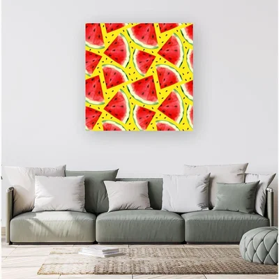 The Range Watermelon Pattern Canvas Print - PInk / Small