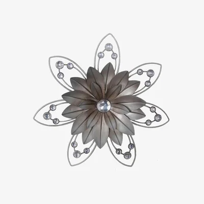 The Range Blossom Jewelled Floral Wall Art - Grey