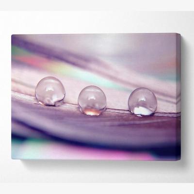 The Range Three Water Drops Canvas Print Wall Art - Yellow / 35.56cm