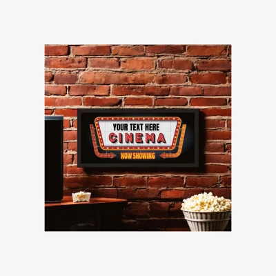 The Range Personalised Home Cinema Print Framed Wall Art Framed - Black