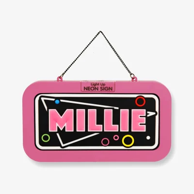 The Range Millie Pre-personalised Light-Up Neon Bedroom Sign - Pink