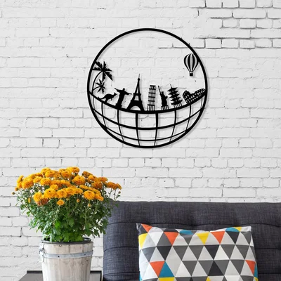 The Range Travel Theme  Wall Art Metal Decorative Object - Black - Black