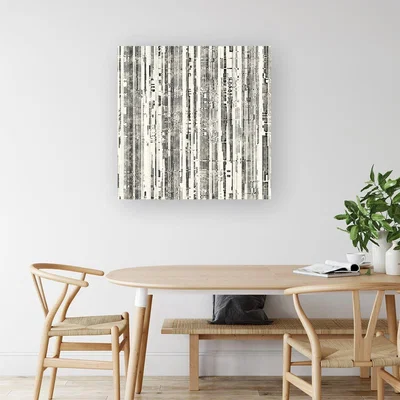 The Range Washed Out Canvas Pattern Canvas Print - Grey / Medium