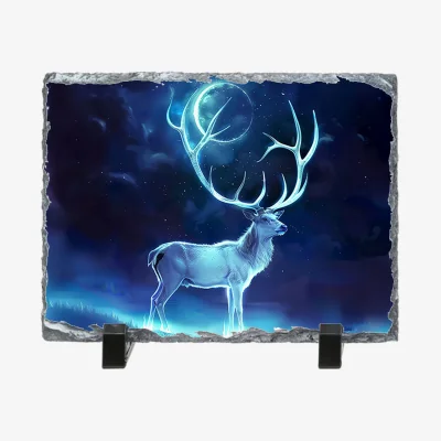 The Range Neon Deer Photo Rock Slate - Slate